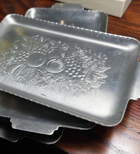 Vtg hammered aluminum fruit - hammered,